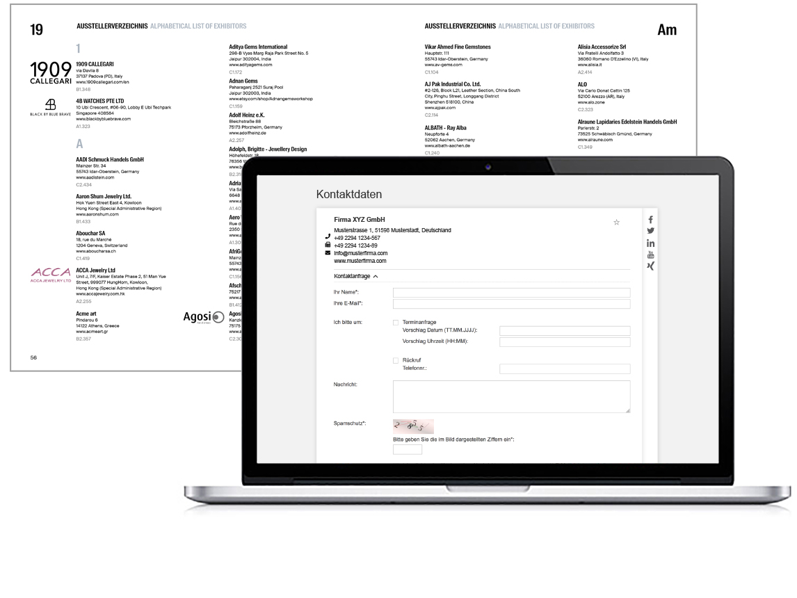 Exhibitor profile online & print